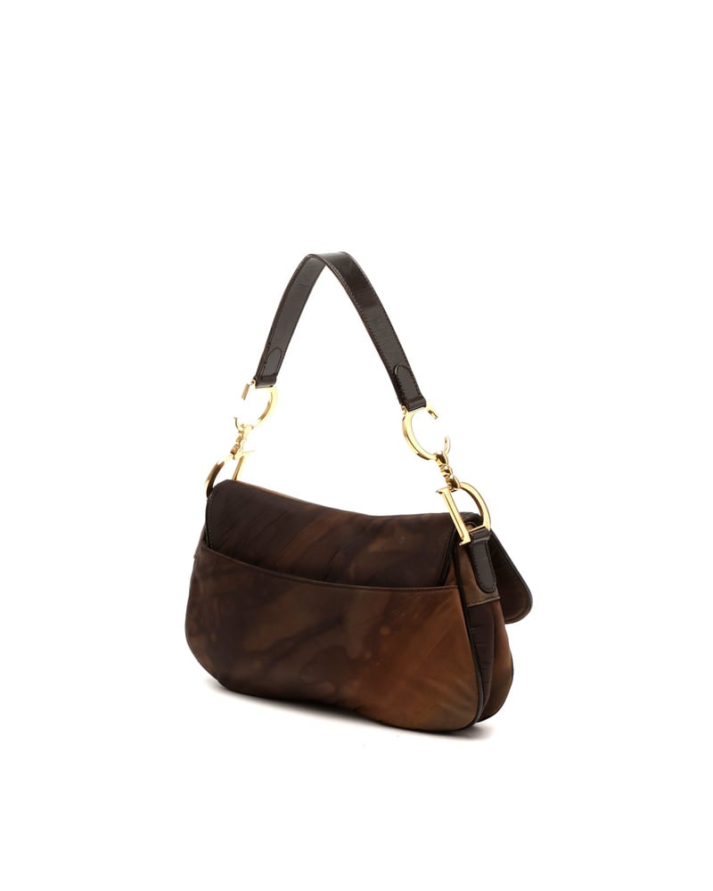 Christian Dior Printed Nylon Double Saddle Bag
