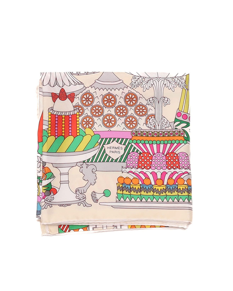 Hermès Carré 90 La Pâtisserie Française Silk Scarf