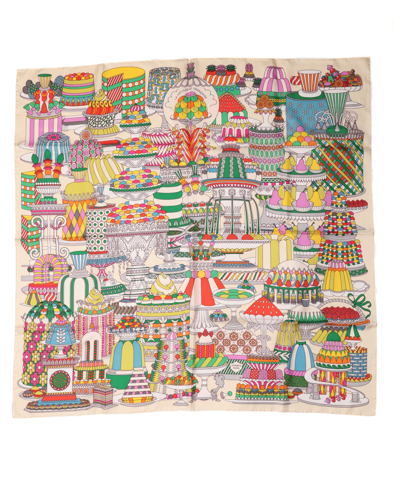 Hermès Carré 90 La Pâtisserie Française Silk Scarf