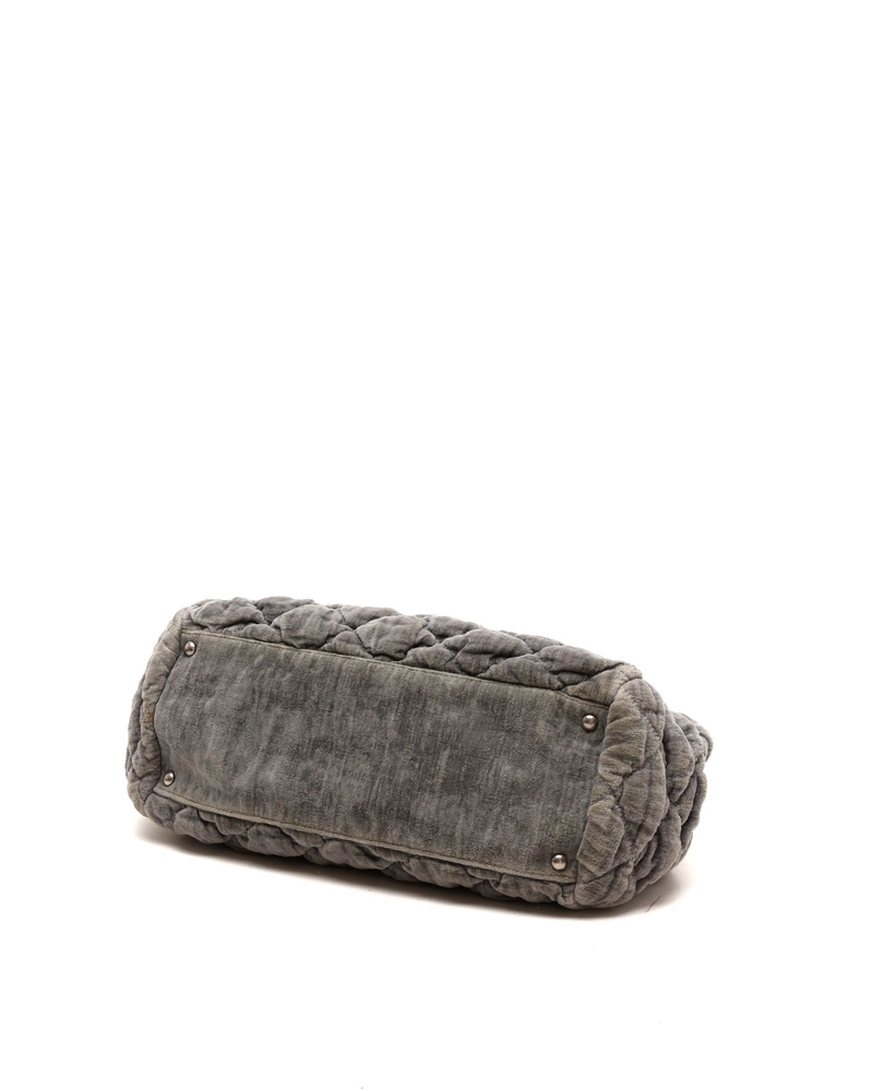 Chanel Velour Bubble Quilt Bowling Bag