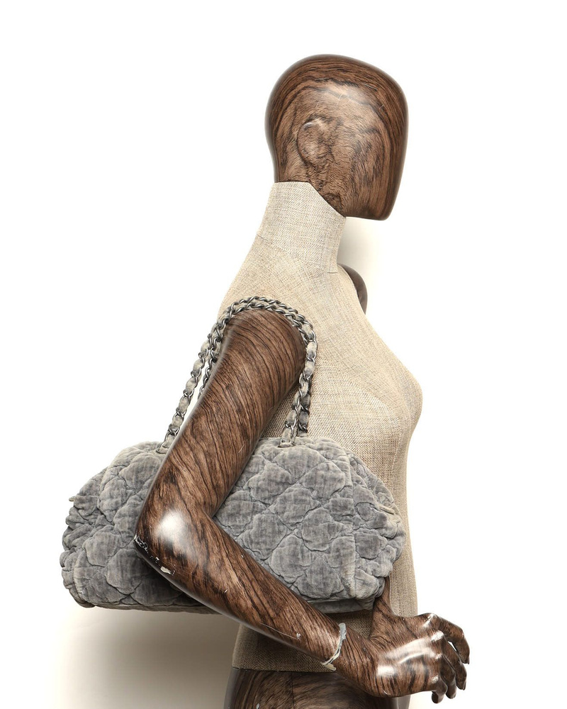 Chanel Velour Bubble Quilt Bowling Bag