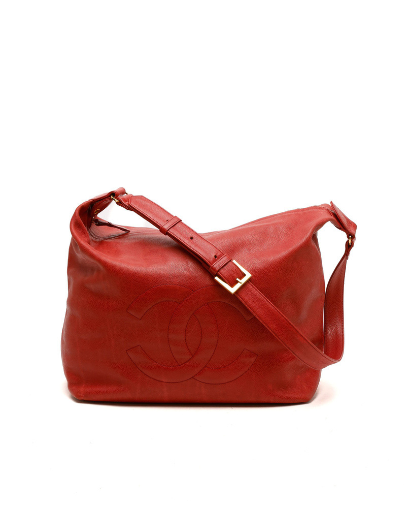 Chanel Large CC Caviar Messenger Bag