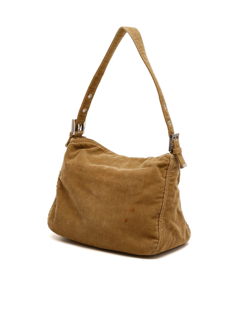 Fendi Corduroy Fold Over Baguette Bag