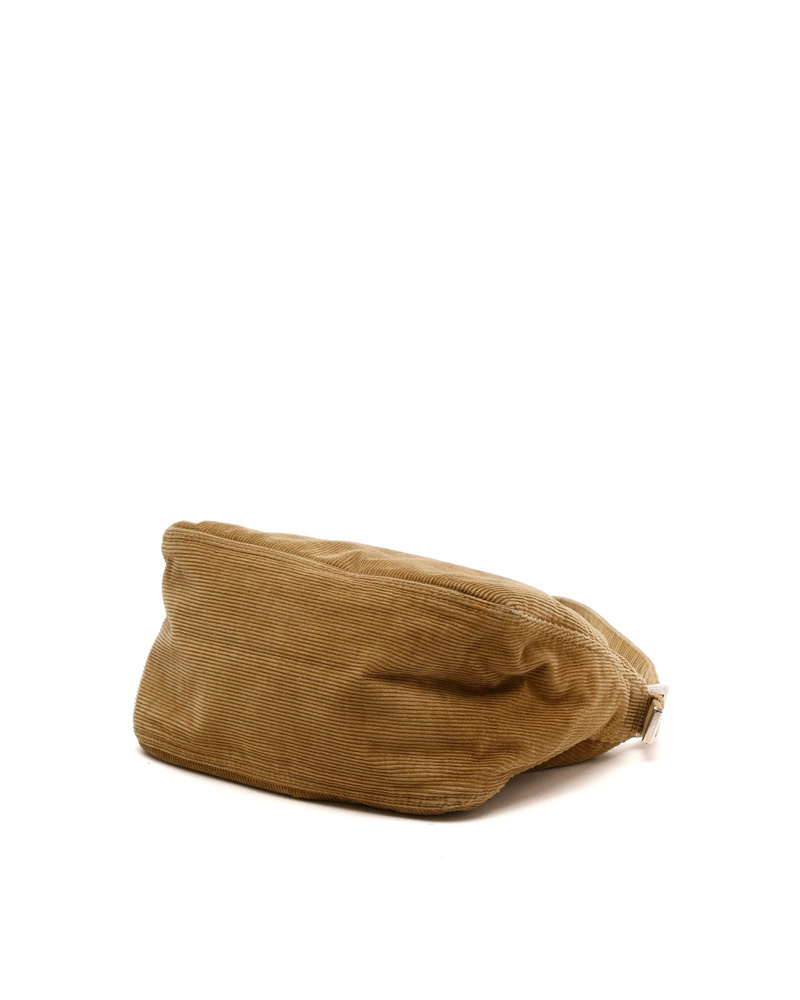 Fendi Corduroy Fold Over Baguette Bag