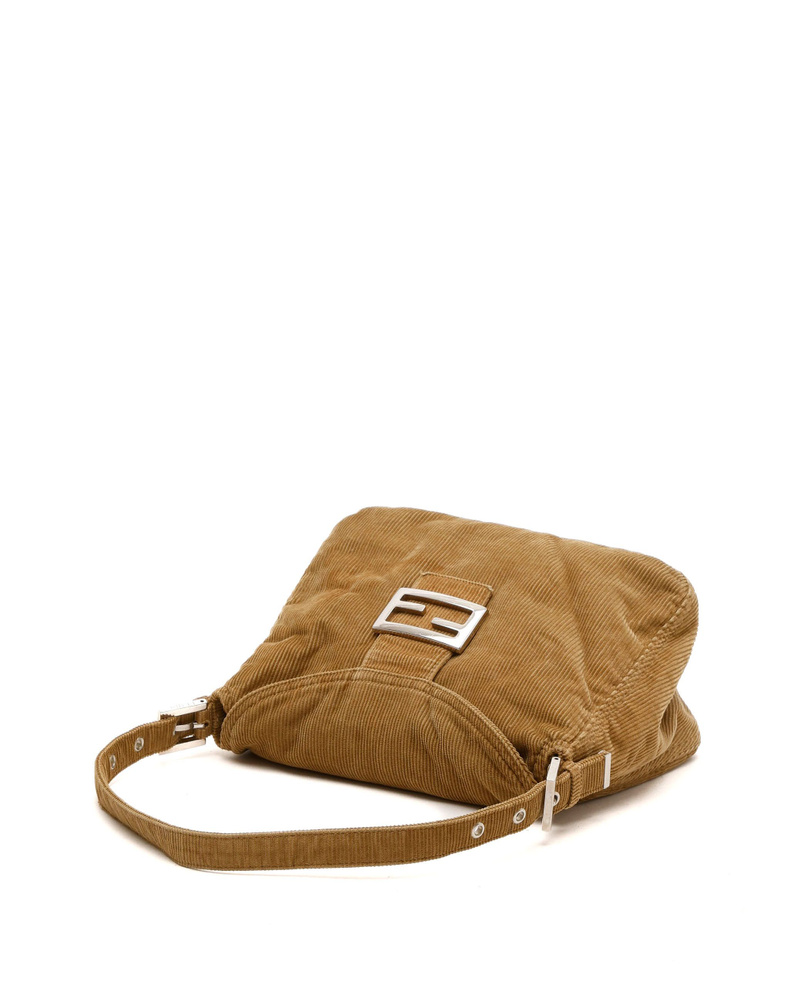 Fendi Corduroy Fold Over Baguette Bag