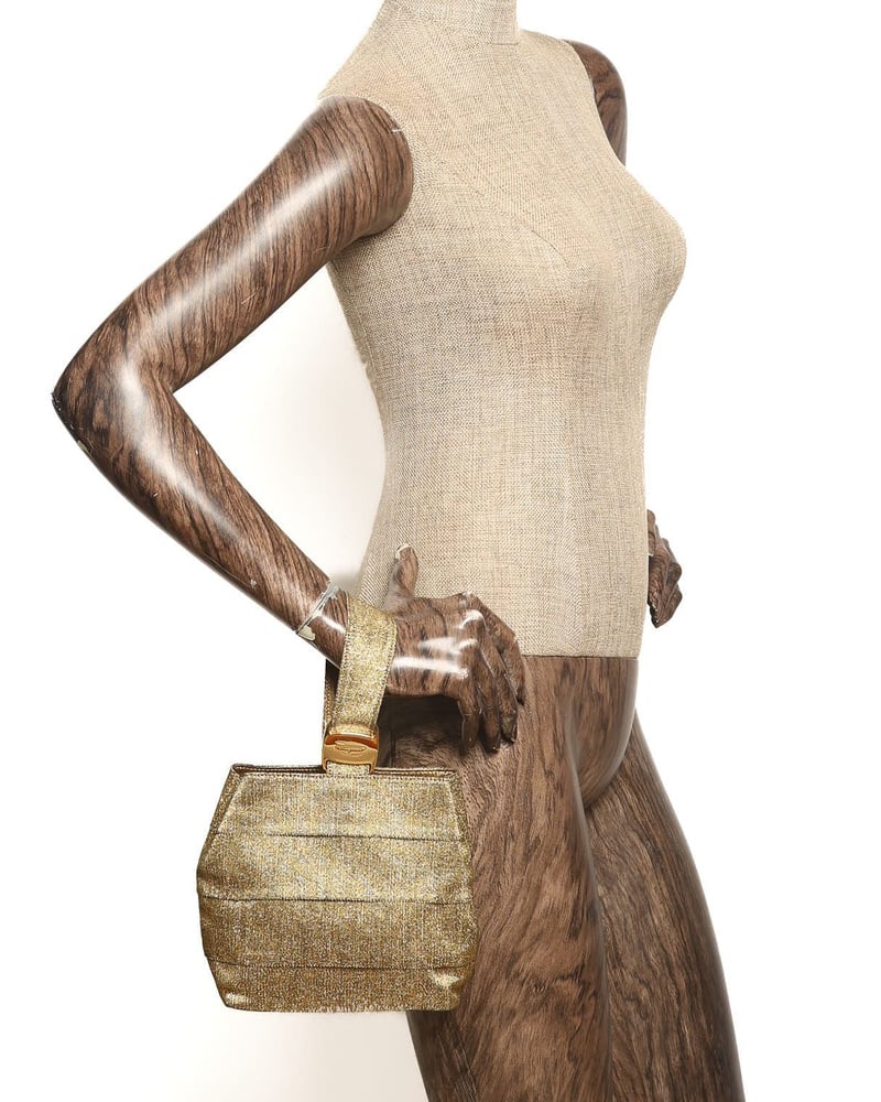 FERRAGAMO Mini Metallic Vara Bag