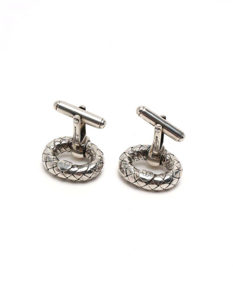 Bottega Veneta Intrecciato Cufflinks