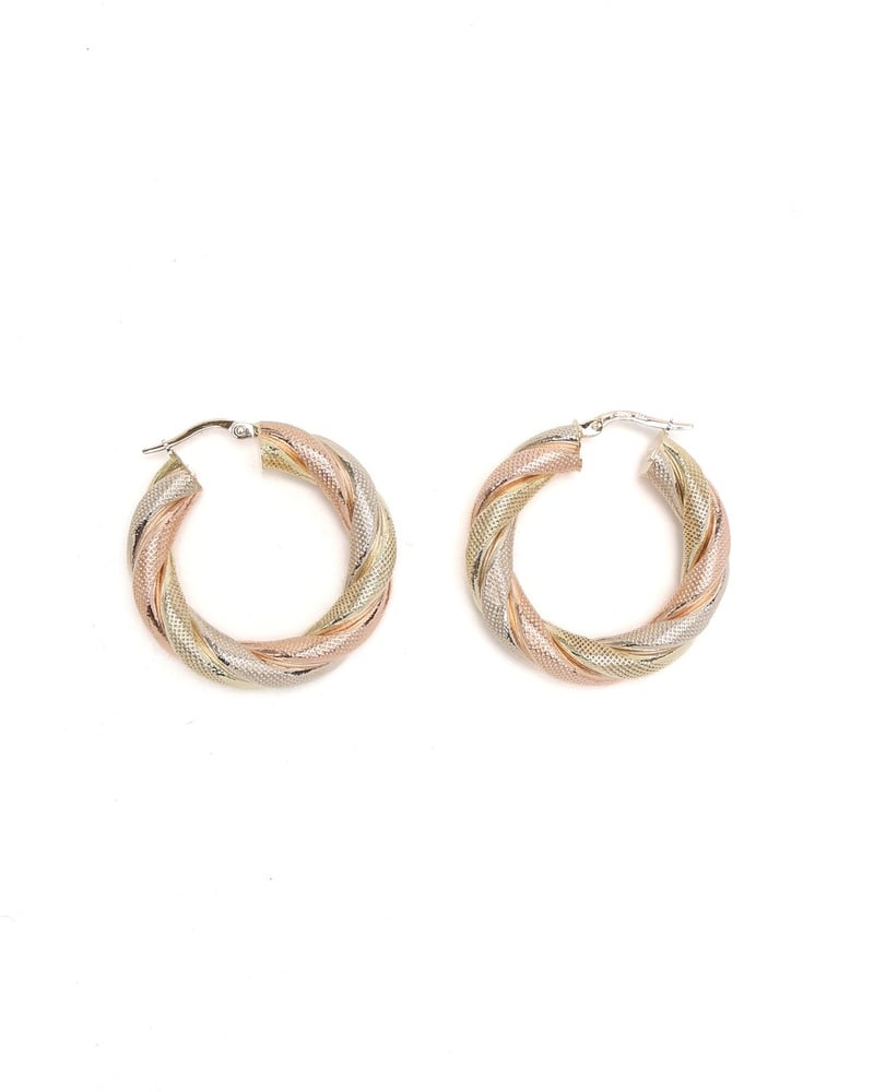 Unoaerre 14kt Tricolor Gold Hoop Earrings