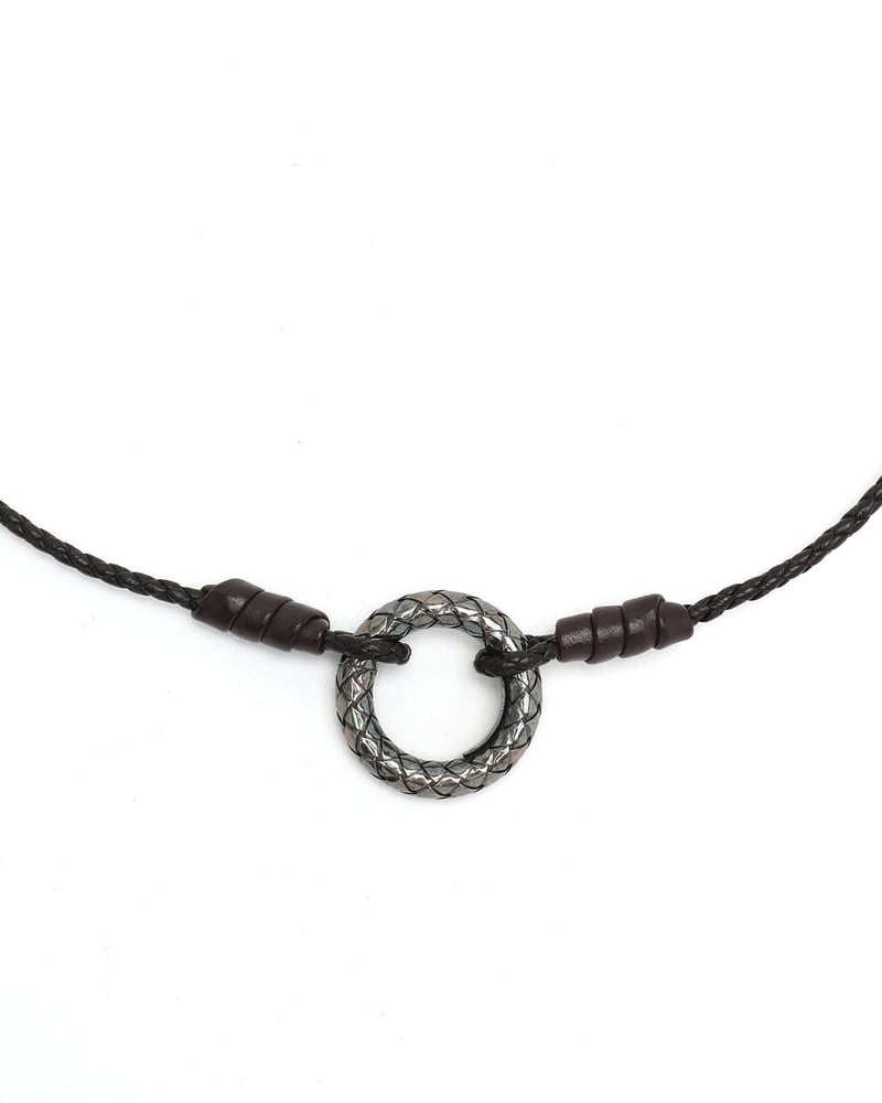 Bottega Veneta Silver and Leather Necklace