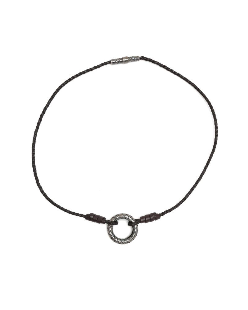 Bottega Veneta Silver and Leather Necklace