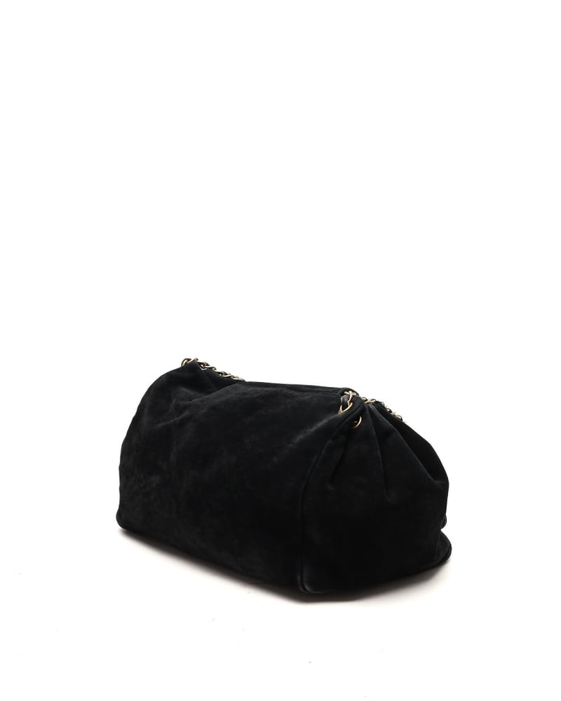Chanel Large Accordion Suede Hobo Bag