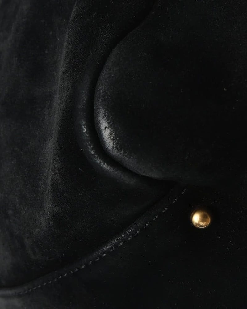 Chanel Large Accordion Suede Hobo Bag