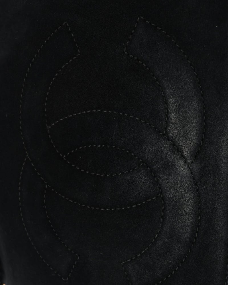 Chanel Large Accordion Suede Hobo Bag