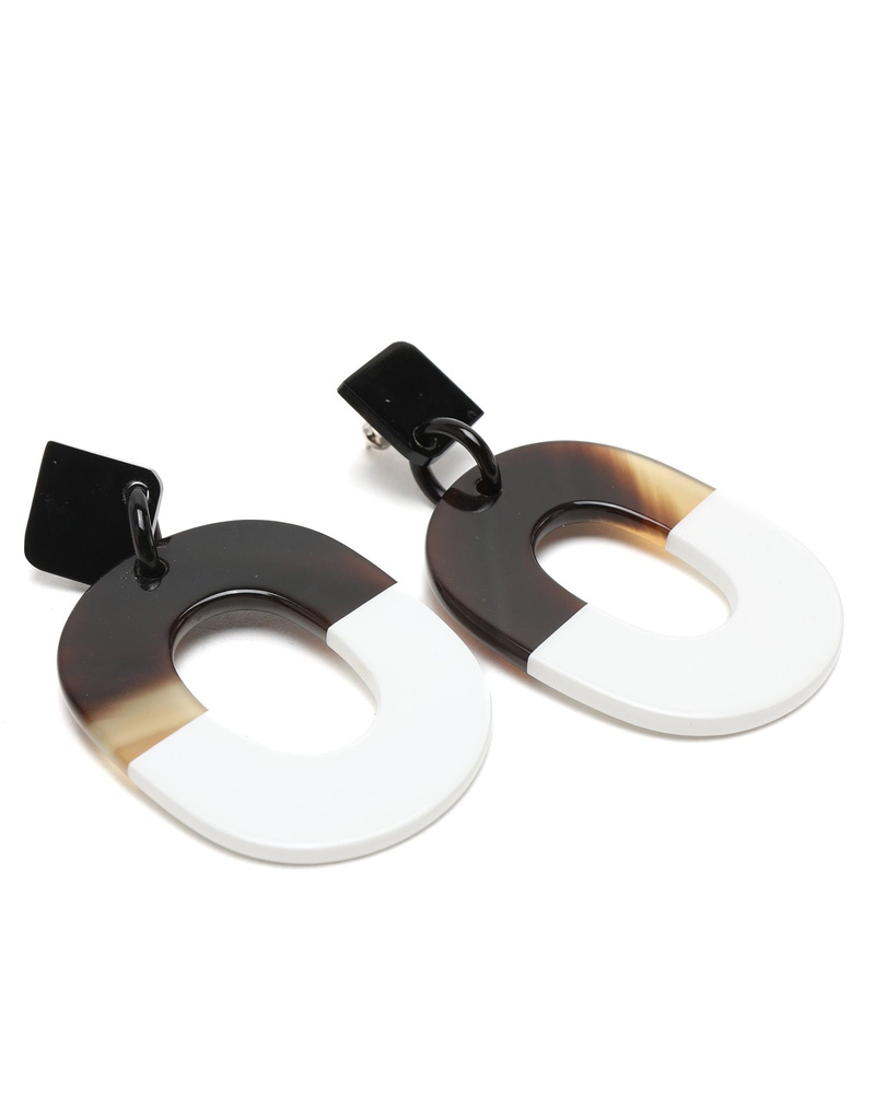 Hermès Horn & Lacquer Isthme Drop Earrings
