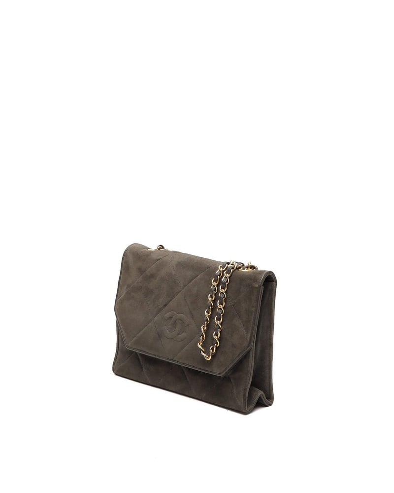 Chanel CC Suede Flap Bag