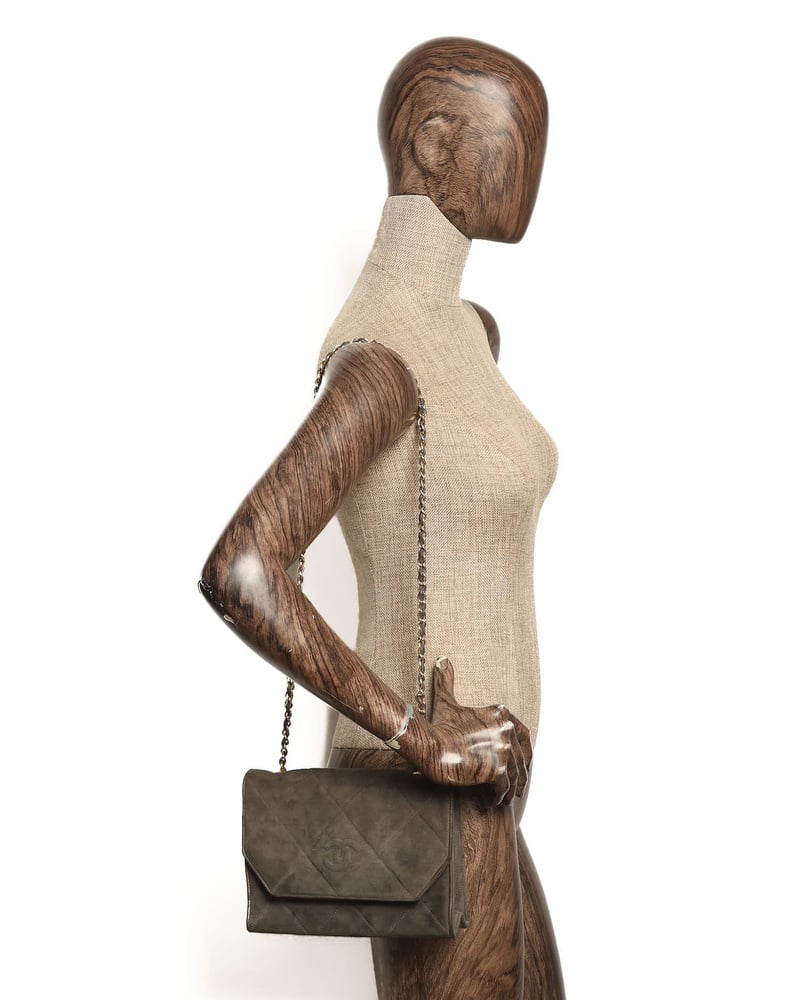 Chanel CC Suede Flap Bag