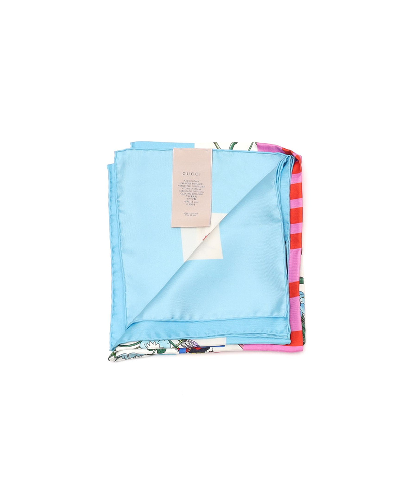 Gucci 90 Music Is Floral Silk Scarf