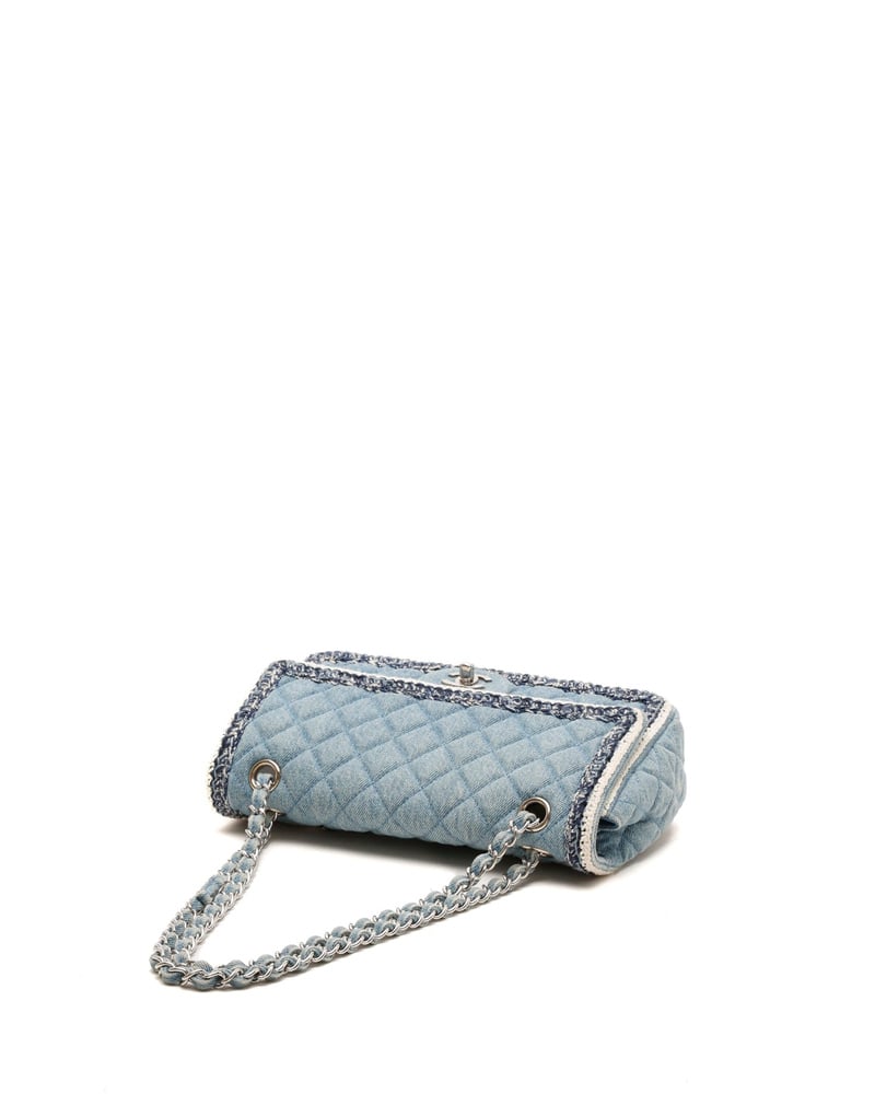 Chanel Classic Denim Braid Medium Single Flap Bag