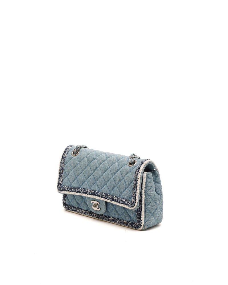 Chanel Classic Denim Braid Medium Single Flap Bag