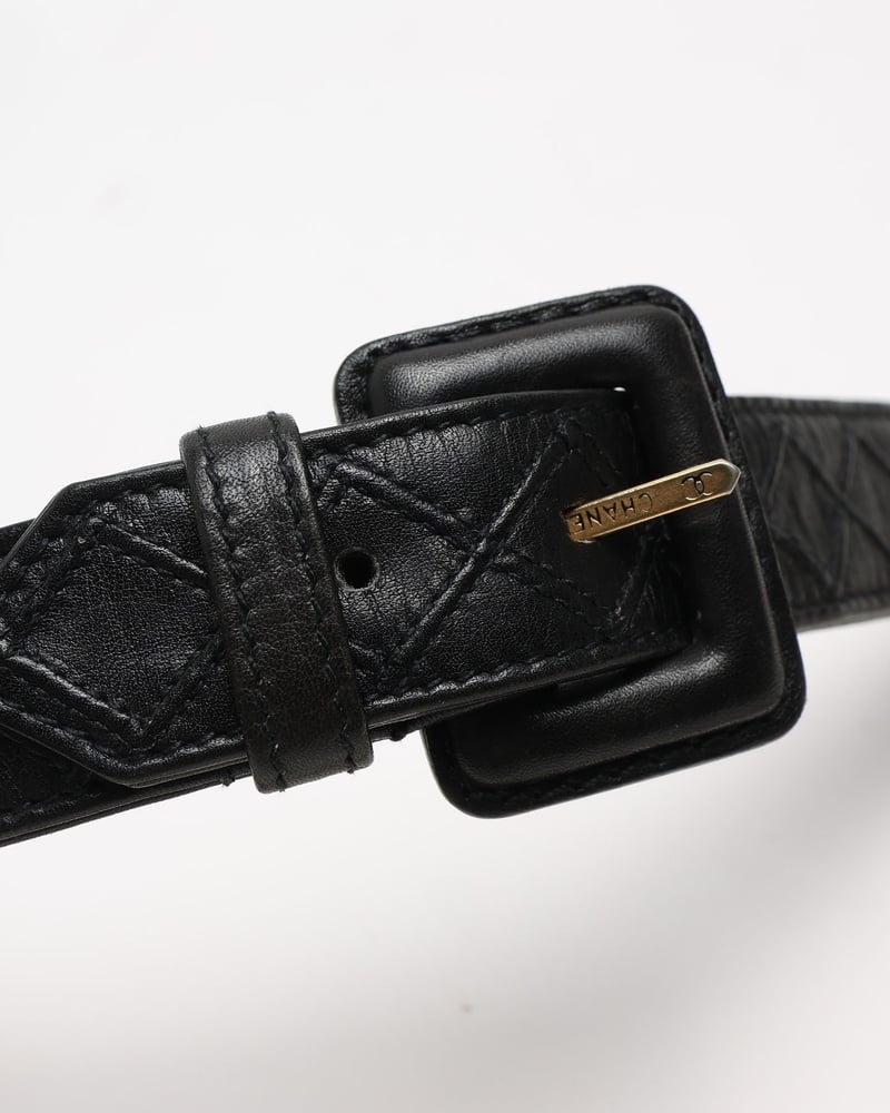Chanel 1990s Leather Chain Belt, Size 75