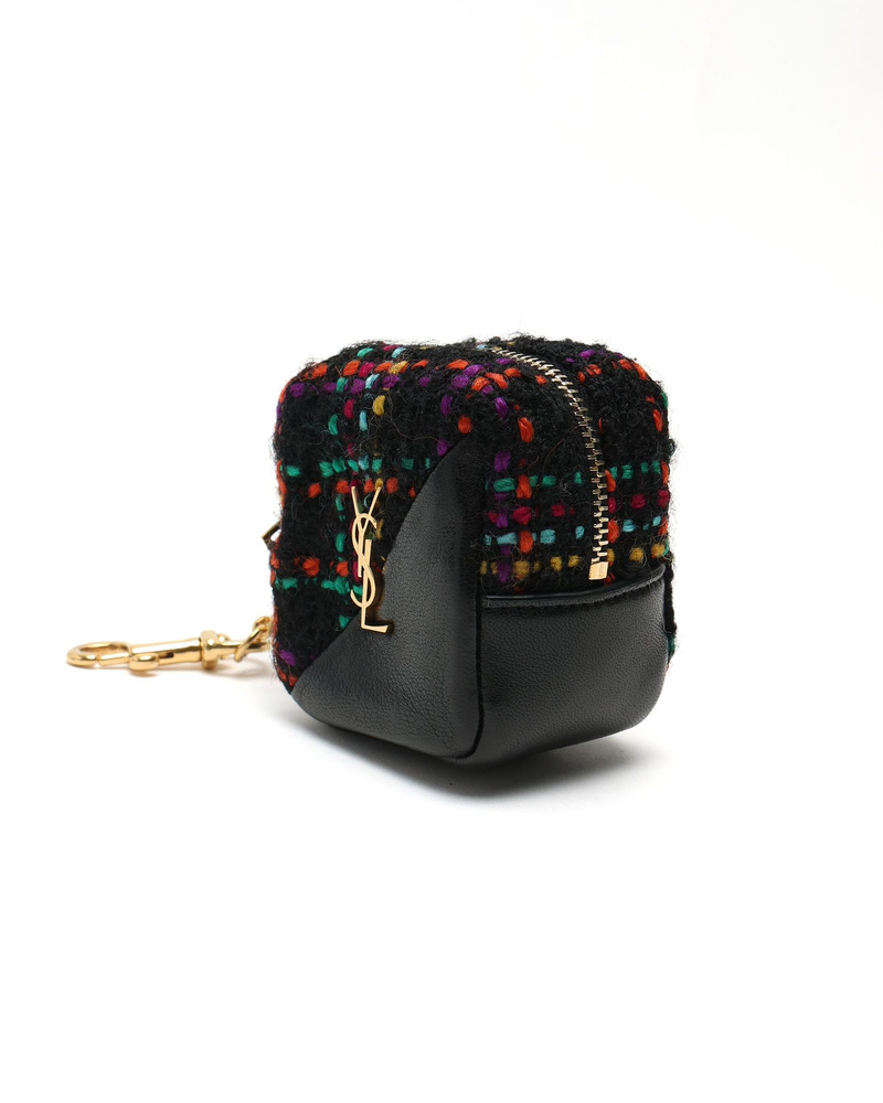 Saint Laurent Jamie Cube Tweed Bag Charm
