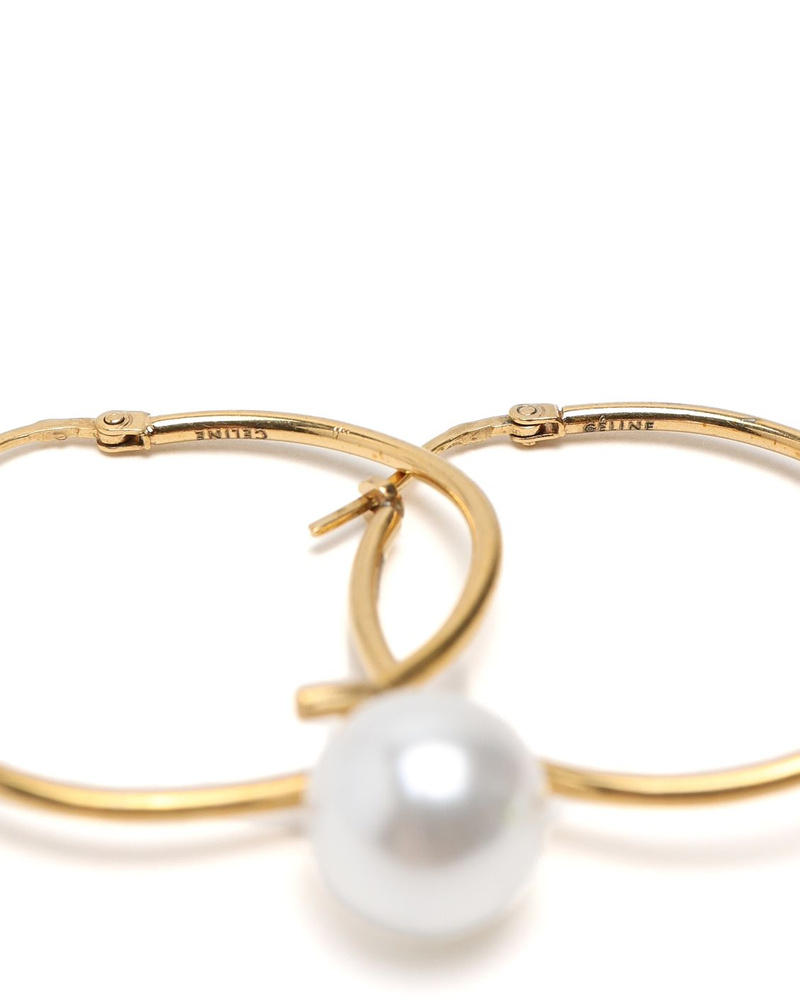 Céline Pearl Hoop Earrings