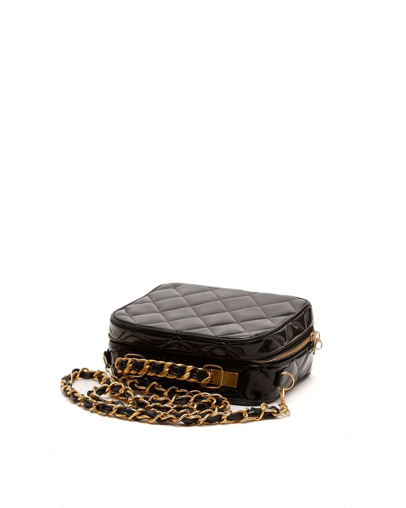 Chanel Quilted Patent Vanity Chain Bag