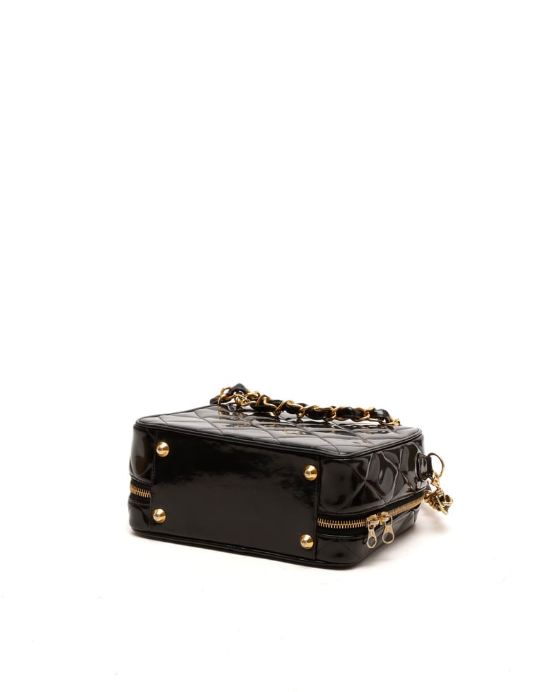 Chanel Quilted Patent Vanity Chain Bag