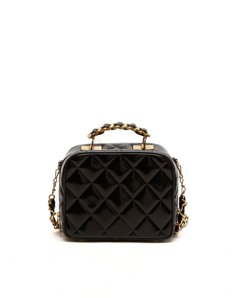 Chanel Quilted Patent Vanity Chain Bag