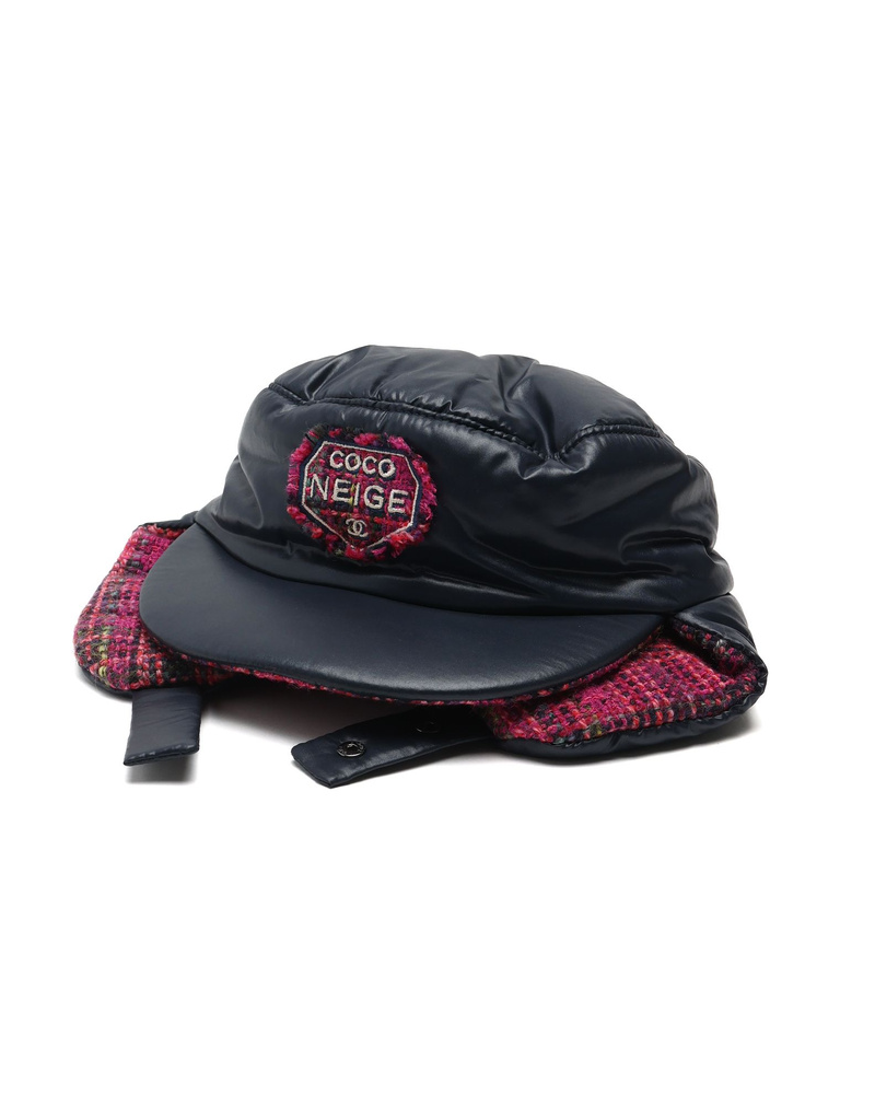 Chanel Neige Wool Tweed Nylon Hat