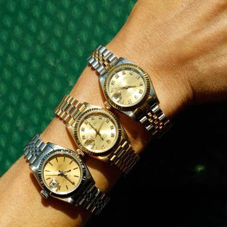 Wrist with a rare Rolex Datejust 36mm Sodalite Diamond Dial watch