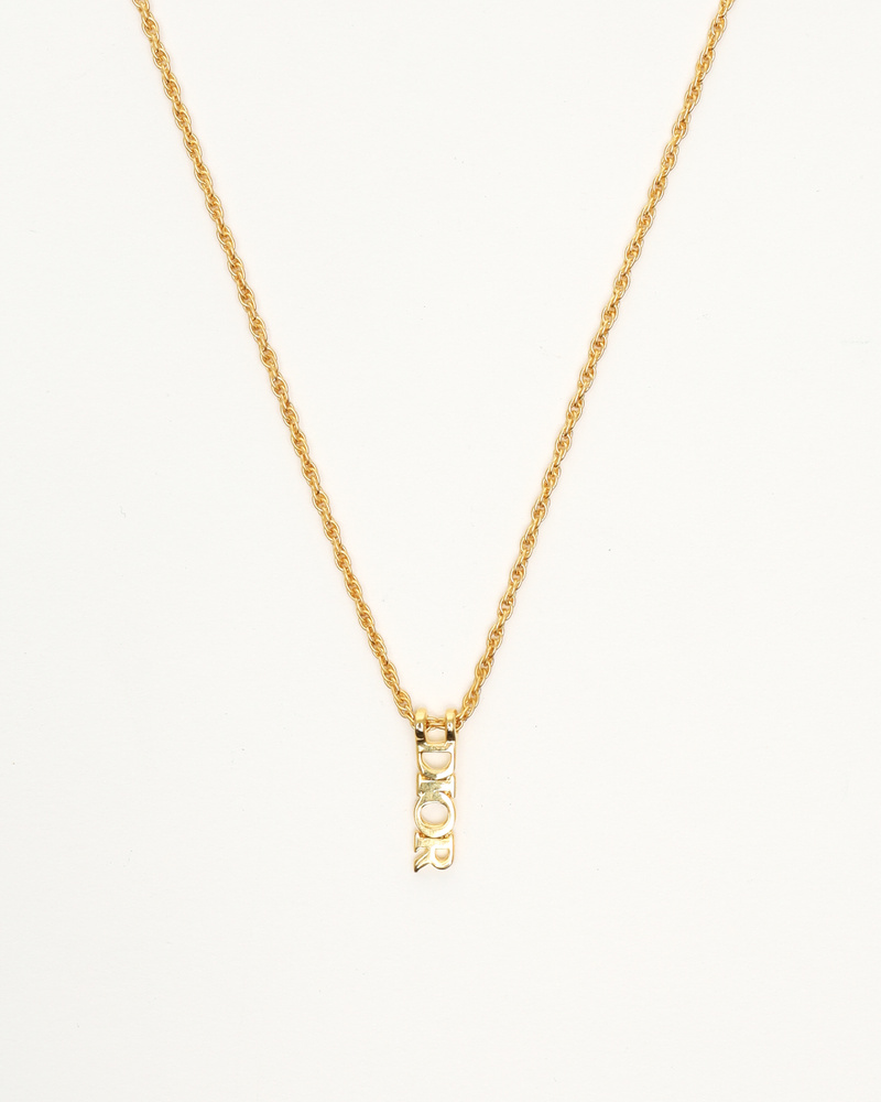 Vintage CHRISTIAN DIOR Logo Plate Necklace - A Retro Tale