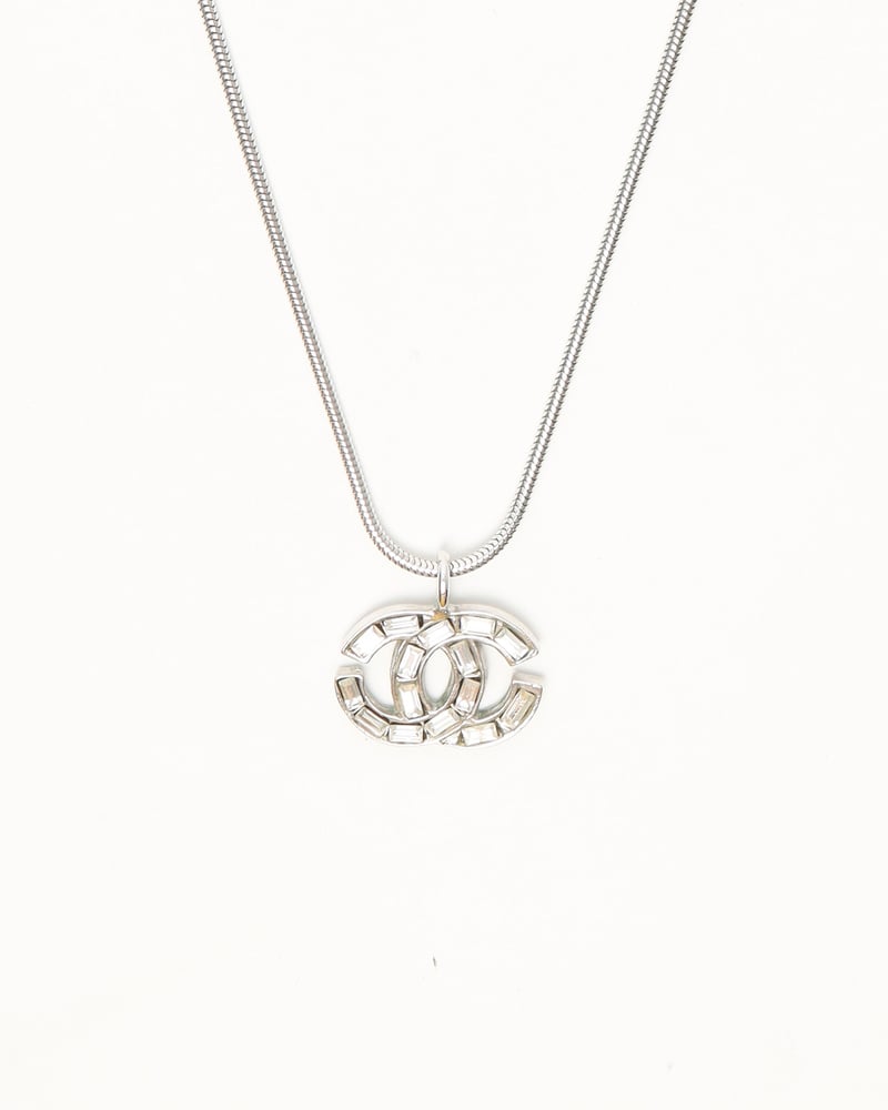 Vintage CHANEL Coco Mark Rhinestone Necklace - A Retro Tale