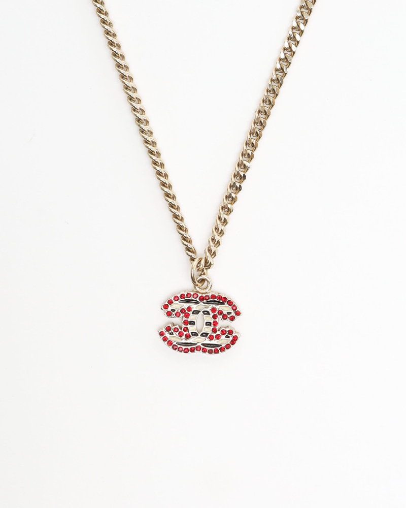 Vintage CHANEL Coco Mark Rhinestone Necklace - A Retro Tale