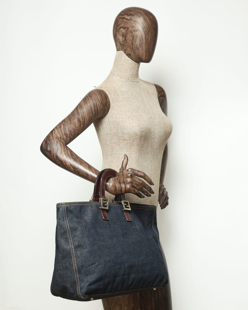 Vintage Fendi Denim Tote Bag - A Retro Tale