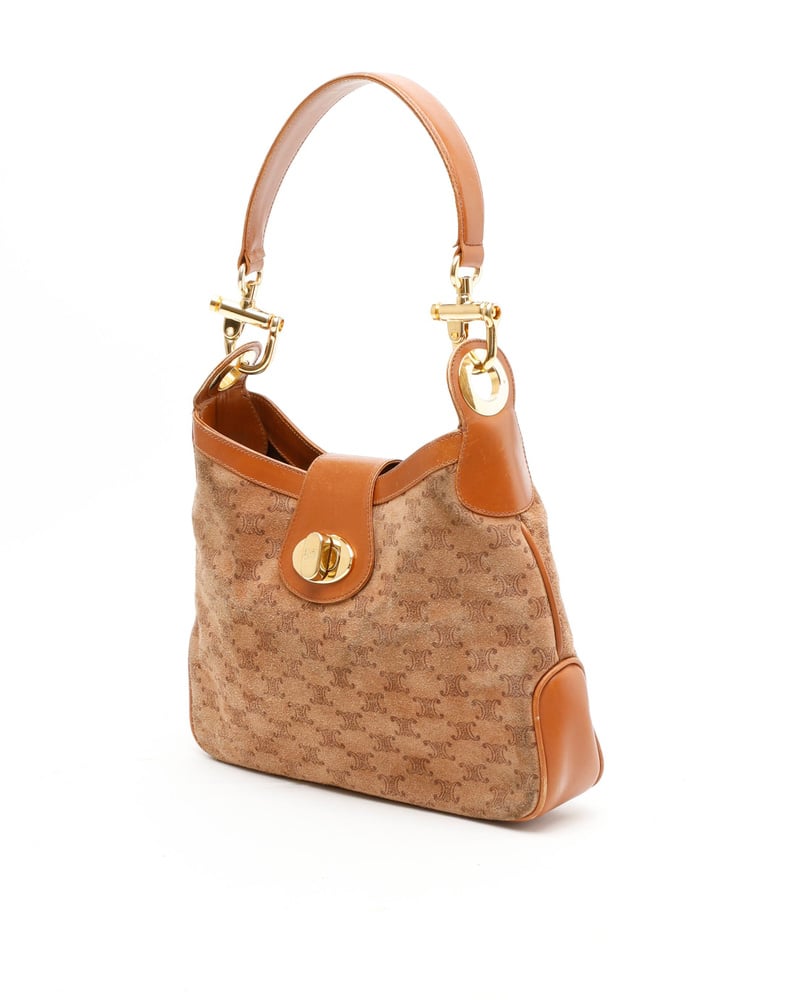 バッグ CELINE C MACADAM SUEDE SHOULDER BAG CELINE Shoulder Bag Crossbody C Macadam Suede Brown Authentic | eBay