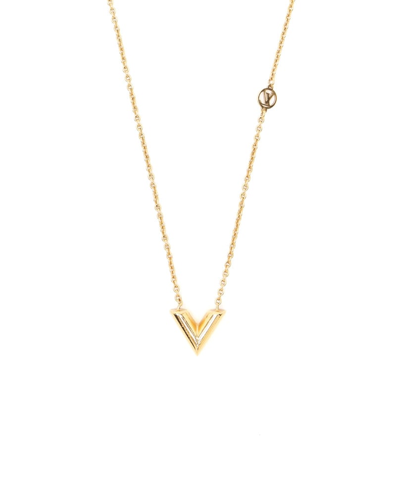 LOUIS VUITTON エッセンシャルV Louis Vuitton Essential V Gold Plated Necklace | The Little Purse