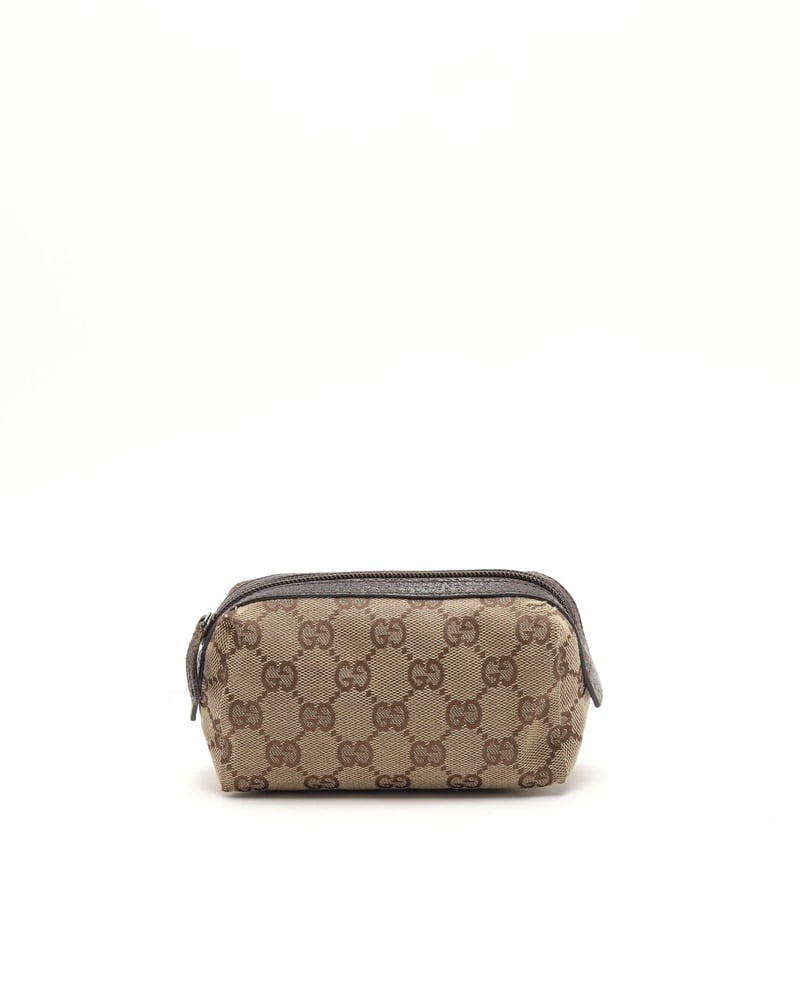 バッグ Gucci GG Canvas Logo Vintage Pouch Vintage Gucci Canvas and Leather Pouch - A Retro Tale - 839-27703