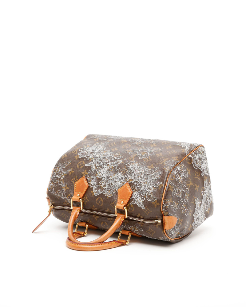 Trousse Pochette « Monogrammes » En Dentelle Vintage - Gris, Doublure Coton Blanc - Fait Main, Fermeture Bouton