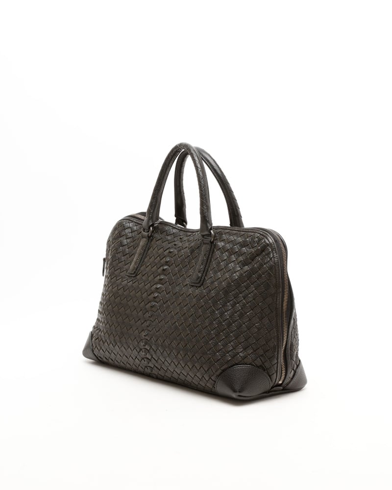 Vintage Bottega Veneta Intrecciato Boston Bag - 845-38798