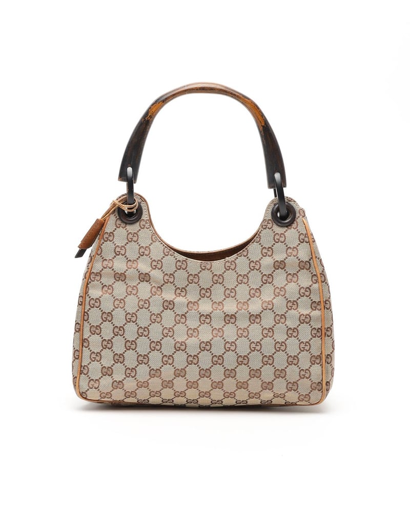 Vintage Gucci GG Wood Handle Bag - 844-30567