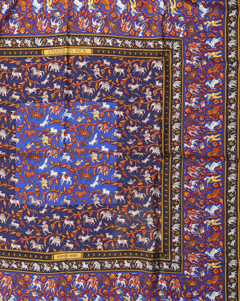Vintage Hermès Carré 90 Chasse En Inde Silk Scarf - K2602112157210