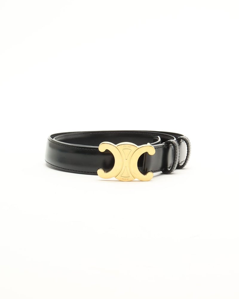 Vintage Céline Leather Triomphe Belt, Size 75 - K260225319131