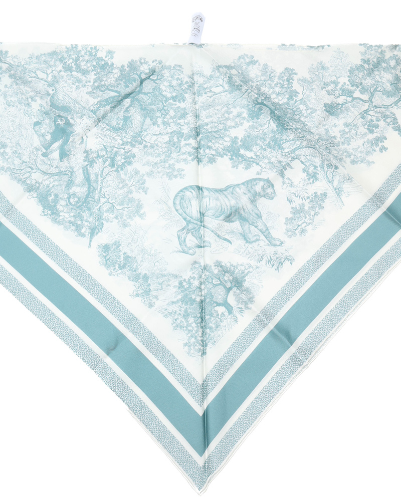 Christian Dior Toile de Jouy Sauvage Silk Poncho. Size S