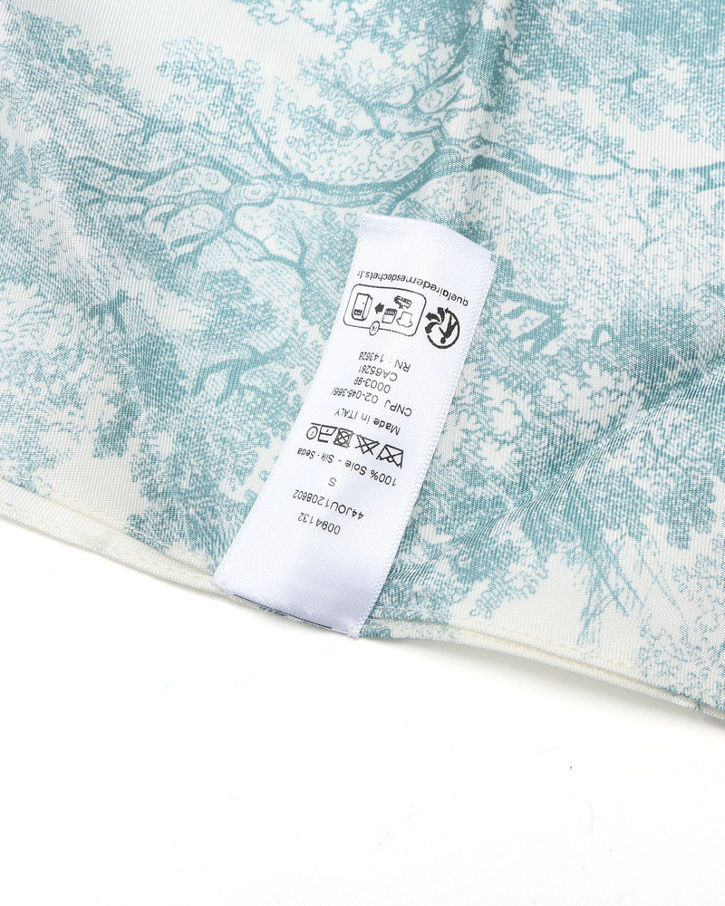 Christian Dior Toile de Jouy Sauvage Silk Poncho. Size S