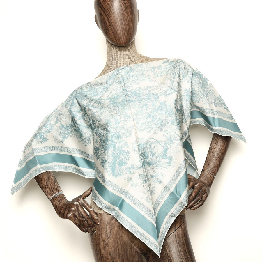 Christian Dior Toile de Jouy Sauvage Silk Poncho. Size S
