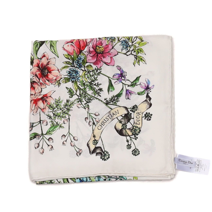 Christian Dior 90 Floral Silk Scarf