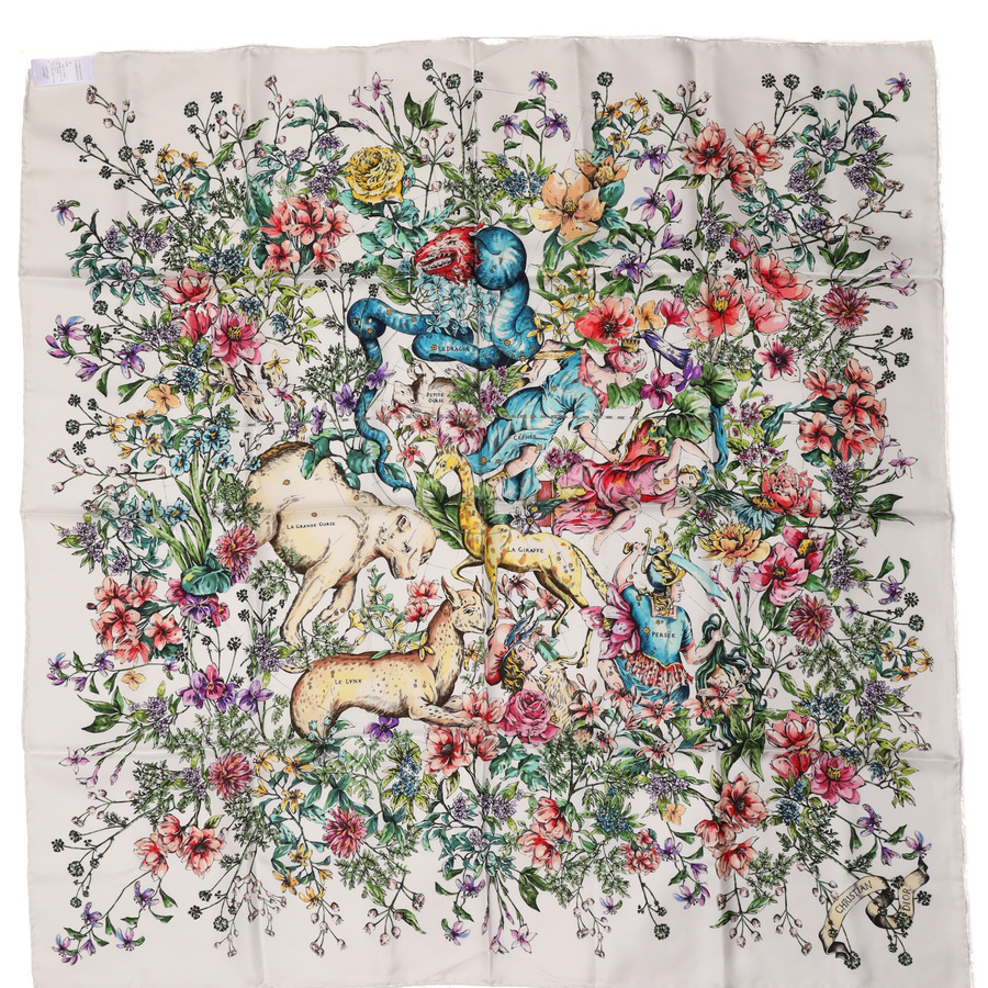 Christian Dior 90 Floral Silk Scarf