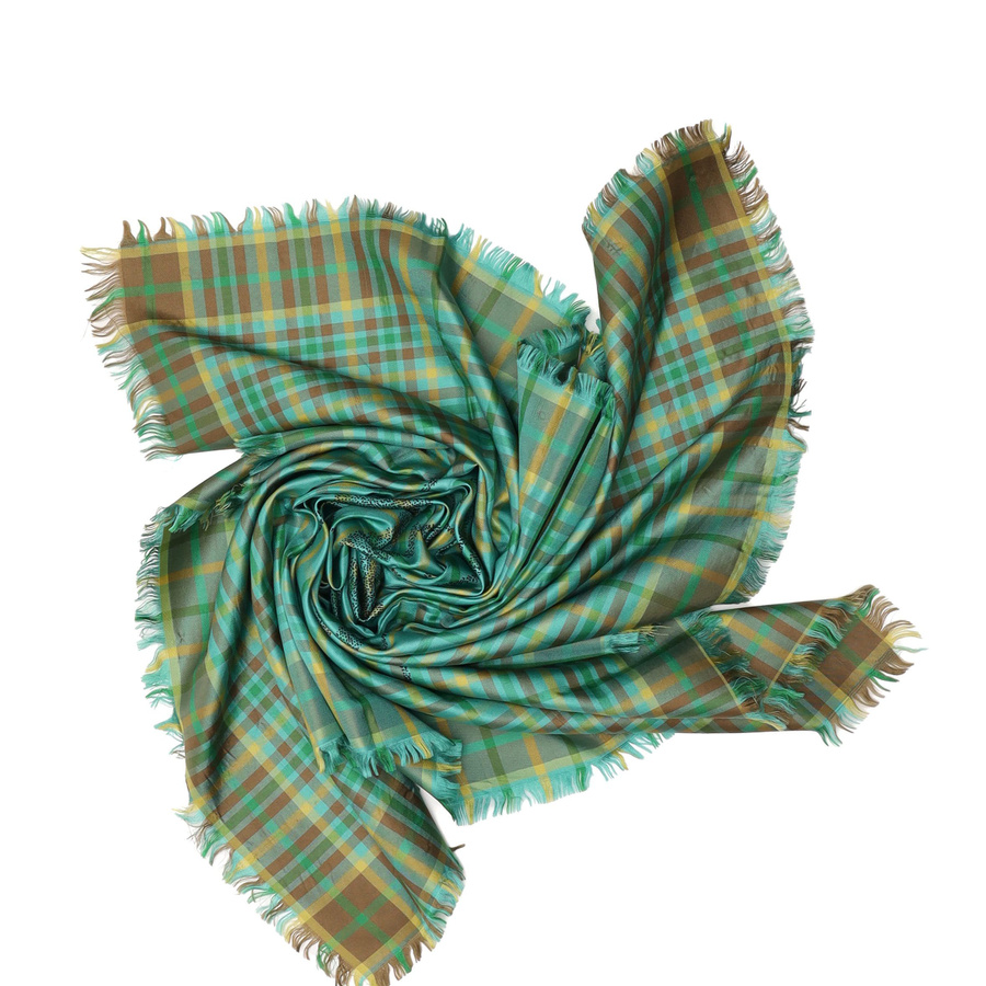 Hermès Carré 90 Plaid Riding Silk Scarf