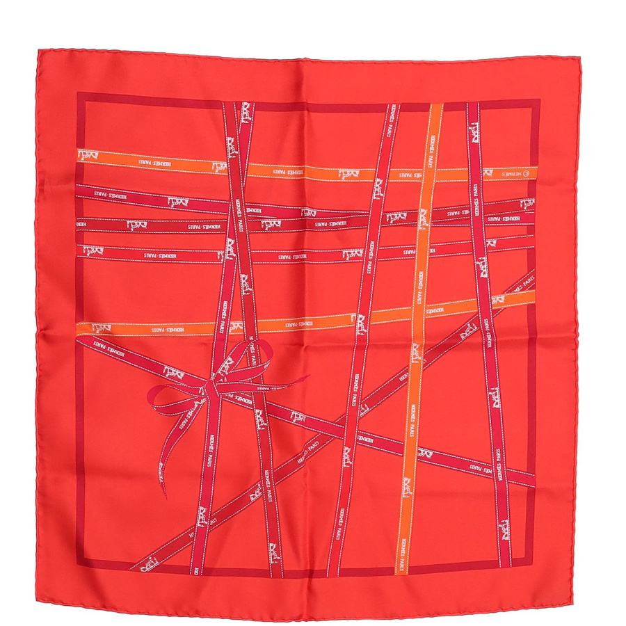 Hermès Carré 42 Bolduc Ribbon Silk Scarf